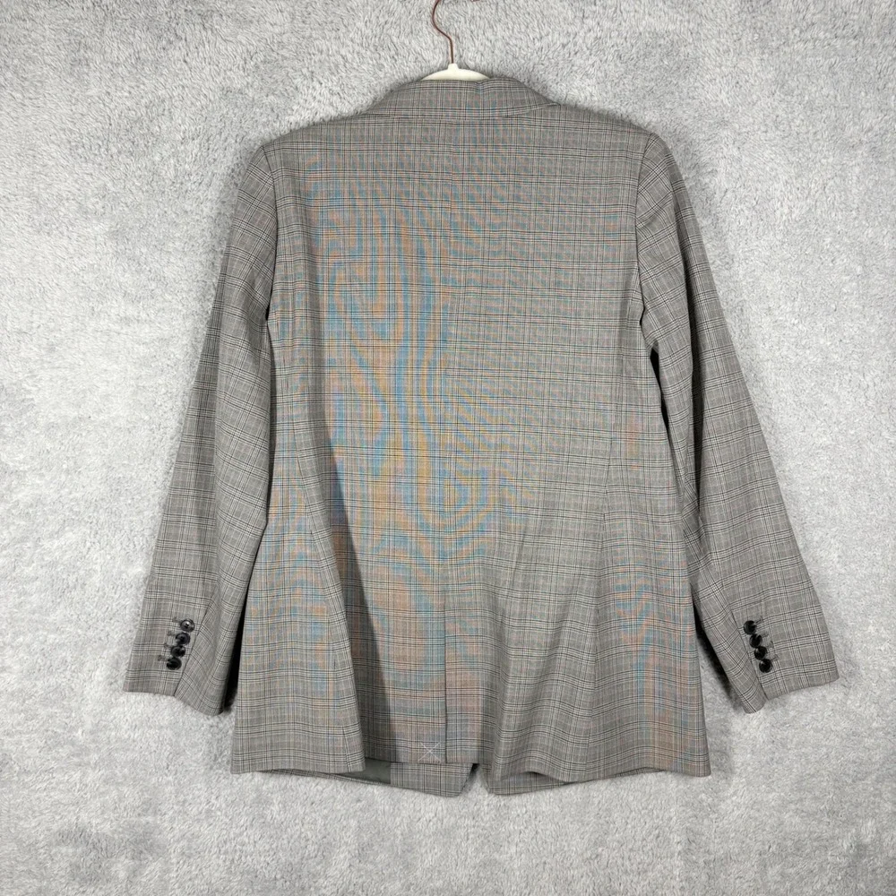 NEW LOFT Versa Plaid Seasonless‎ Stretch Double Breasted Blaze Sz 12 Petite Gray - Picture 4 of 10